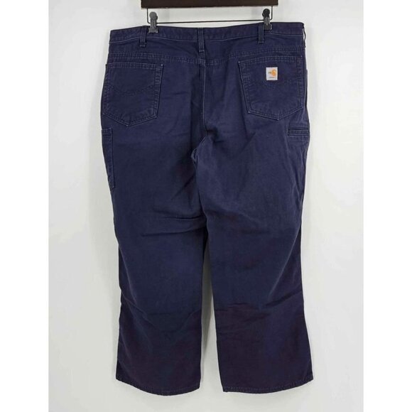 Carhartt Womens Heavy Loose Fit Blue Flame Resistant Pants Sz 20 Inseam 28 - Picture 2 of 5
